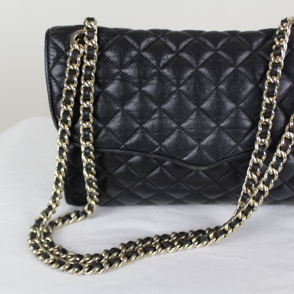 Rebecca Minkoff Quilted, Woven Leather Shoulder/Crossbody, Chain Bag.